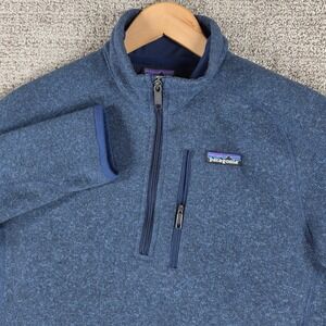 Patagonia Better‎ Sweater 1/4 Zip Fleece Jacket Mens Size Small Blue Pullover
